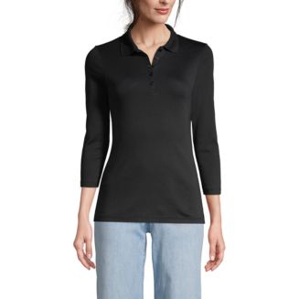 Lands' End Women's 3/4 Sleeve Supima Cotton Polo Shirt - Macy's