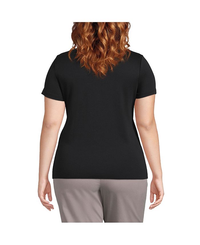 Lands' End Plus Size Supima Cotton Short Sleeve Polo Shirt Macy's