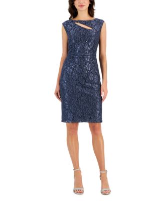 Connected Women's Sequined-Lace Sheath Dress - Macy's