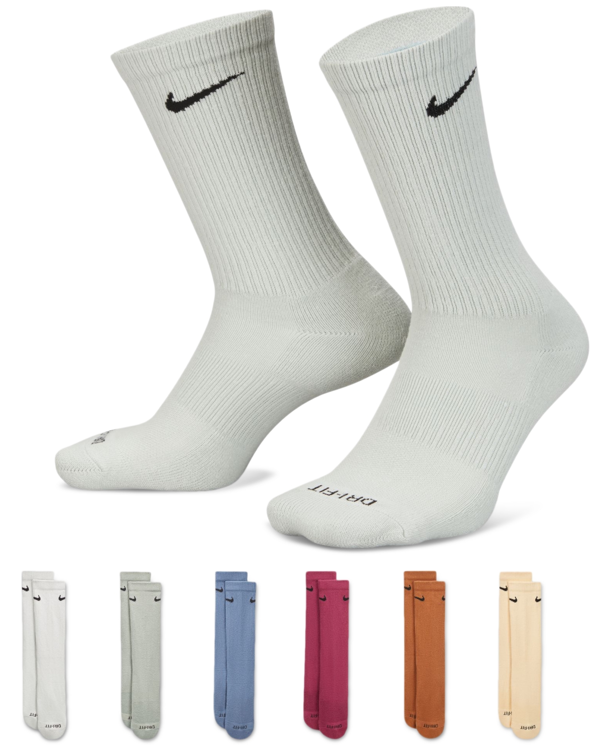 Shop Nike Men's Everyday Plus Cushioned Training Crew Socks (6 Pairs) In Multicolor,white
