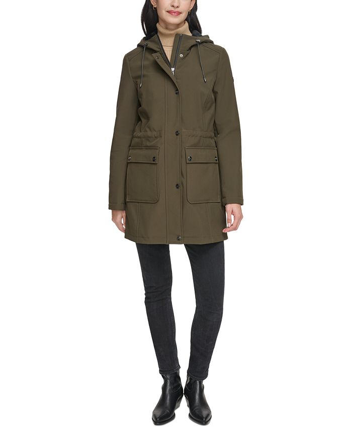 Dkny hooded raincoat top