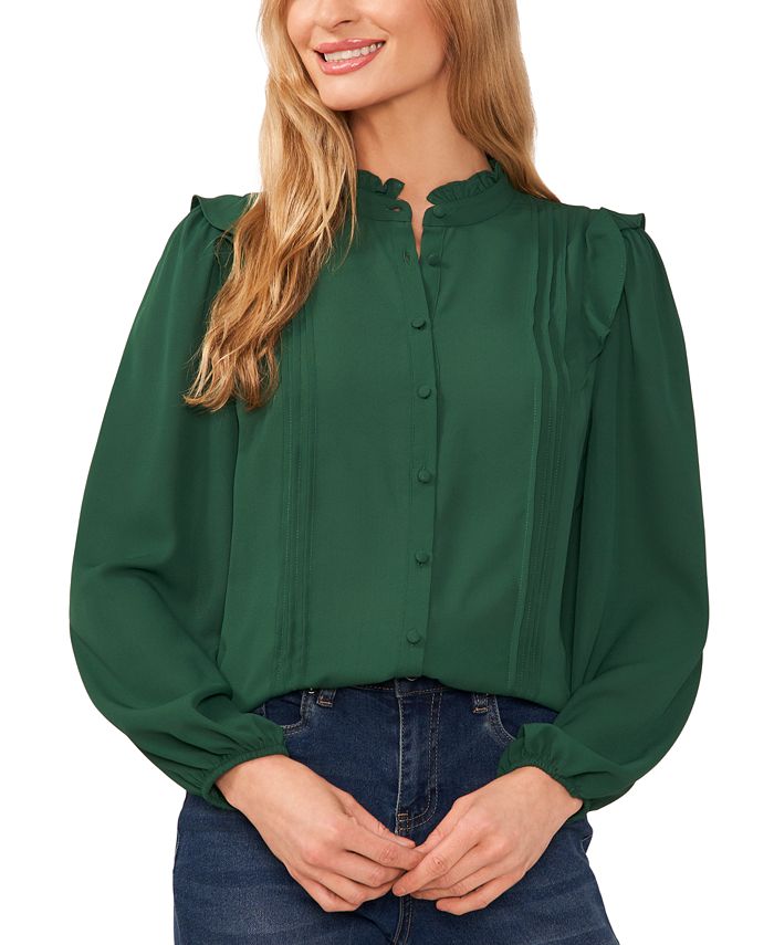Macys hot sale green blouse