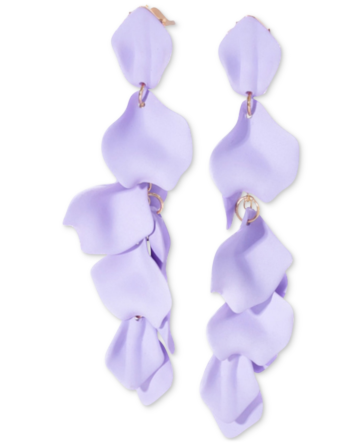 Women's Satin Petal Duster Earrings - Lavender