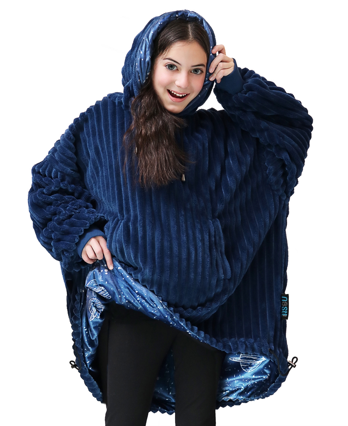 Nestl Oversized Wearable Reversible Color Kids Blanket, 31.5