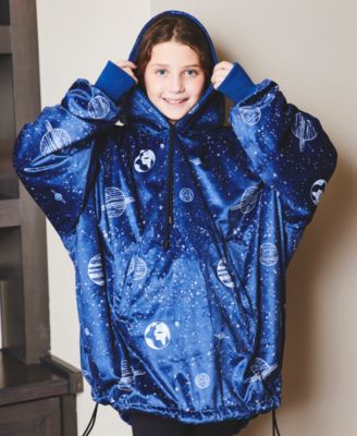 Oversized Wearable Reversible Color Kids Blanket, 31.5" x 42.8" 