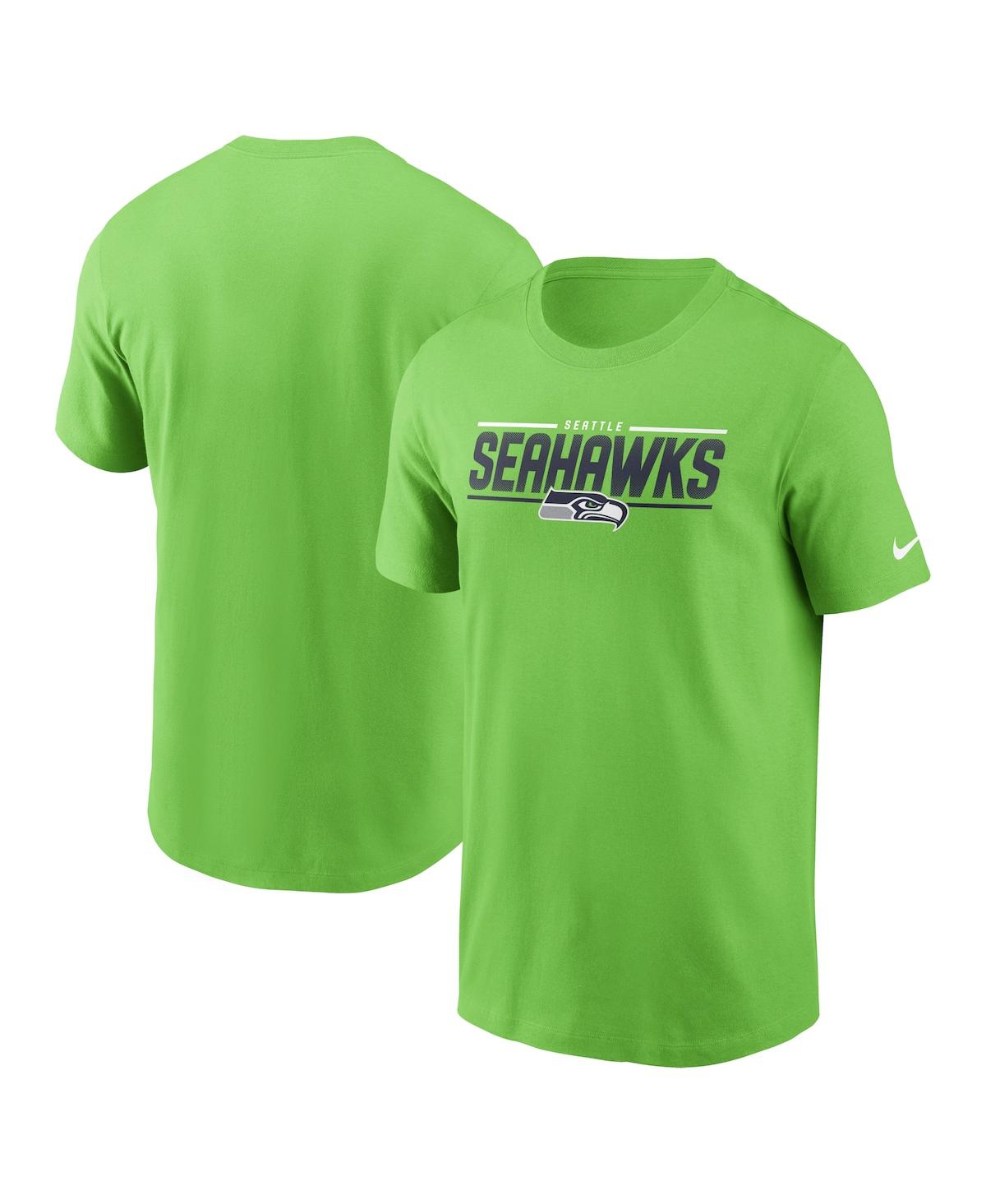 Shop Nike Men's  Neon Green Seattle Seahawks Muscle T-shirt