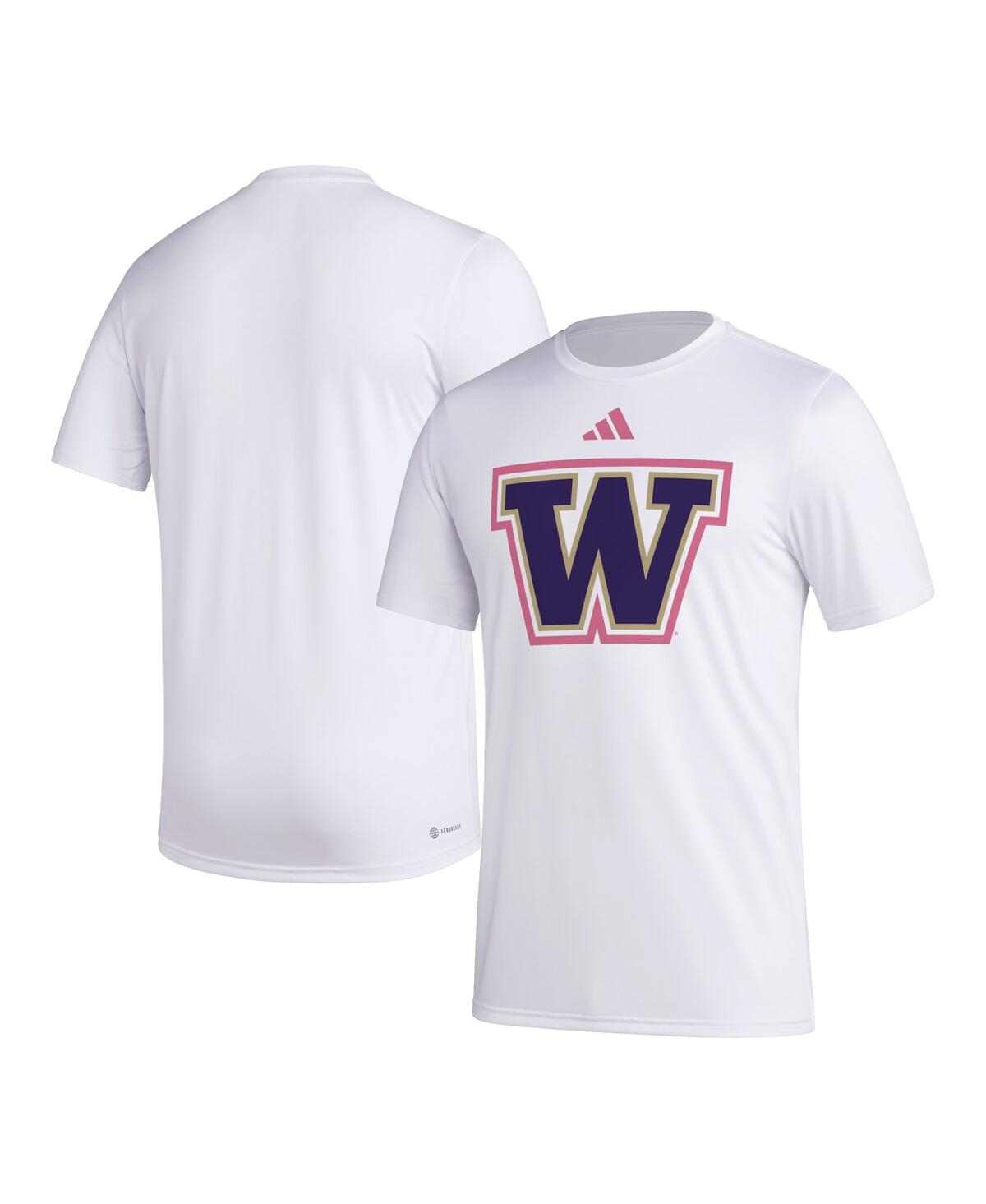 Adidas Originals Men's Adidas White Washington Huskies Pregame Aeroready T-shirt