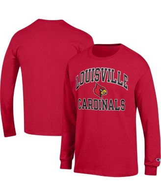 Men's Champion Red Louisville Cardinals High Motor Long Sleeve T-Shirt Size: Small
