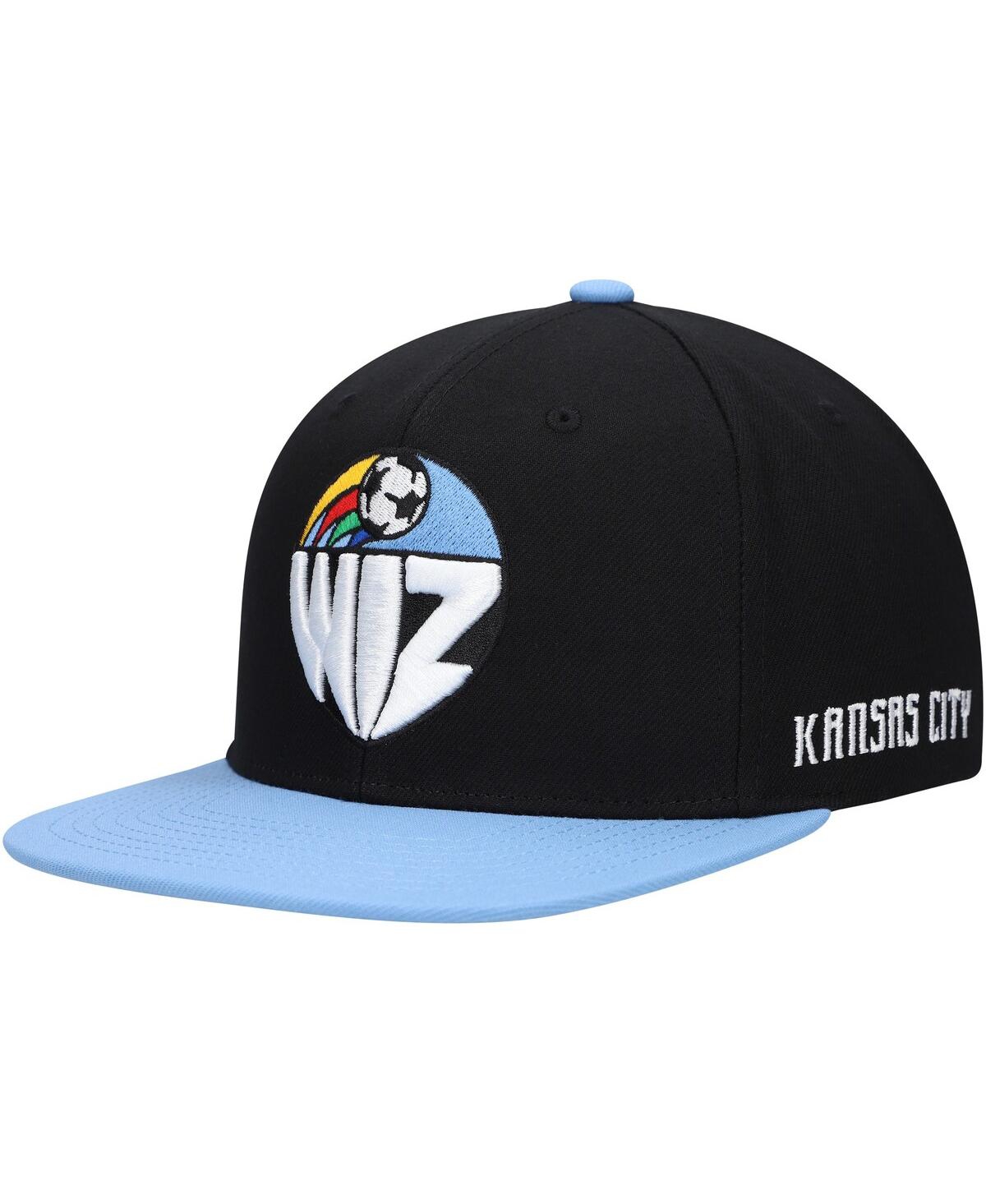 Mitchell & Ness Men's  Black Sporting Kansas City Throwback Logo Snapback Hat