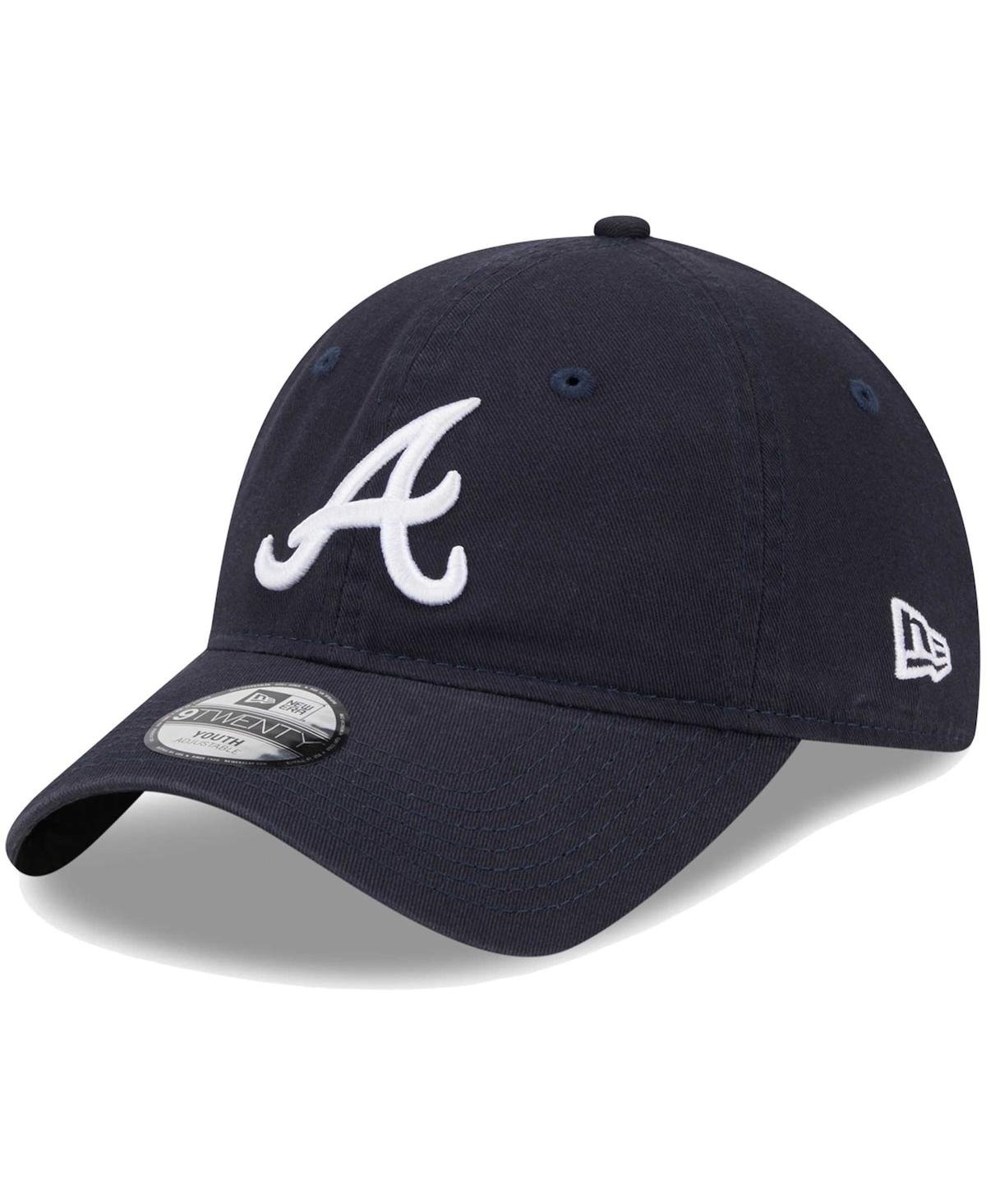 New Era Babies' Little Boys And Girls  Navy Atlanta Braves Team 9twenty Adjustable Hat