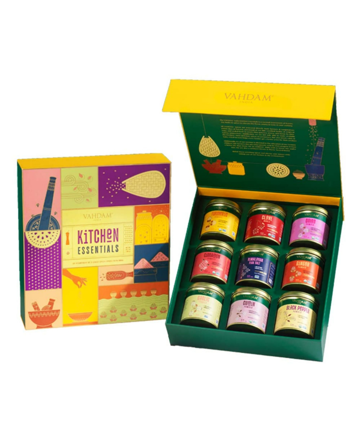 Vahdam Teas Kitchen Spice Essentials Gift Box, 9 Piece