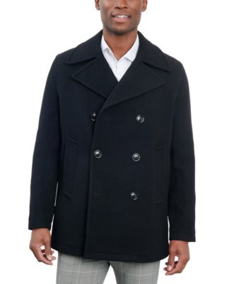 Men Double-Breasted Wool Blend Peacoat