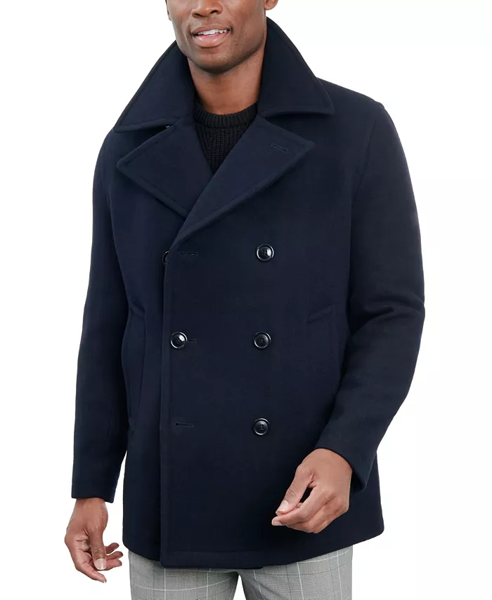 Men Double-Breasted Wool Blend Peacoat - thumbnail 6