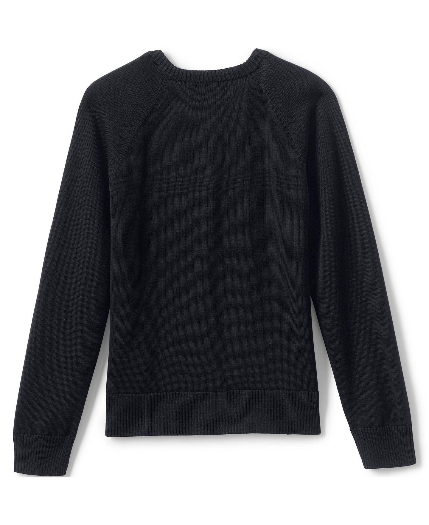 Детский кардиган Lands' End Child School Uniform Girls Cotton Modal Cardigan, цвет: Чёрный — фото 9