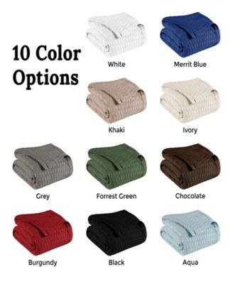 Diamond Pattern All Season Woven Cotton Blanket, King