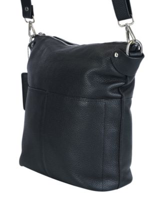 Pebbled Collection Susan Leather Crossbody Hobo Bag