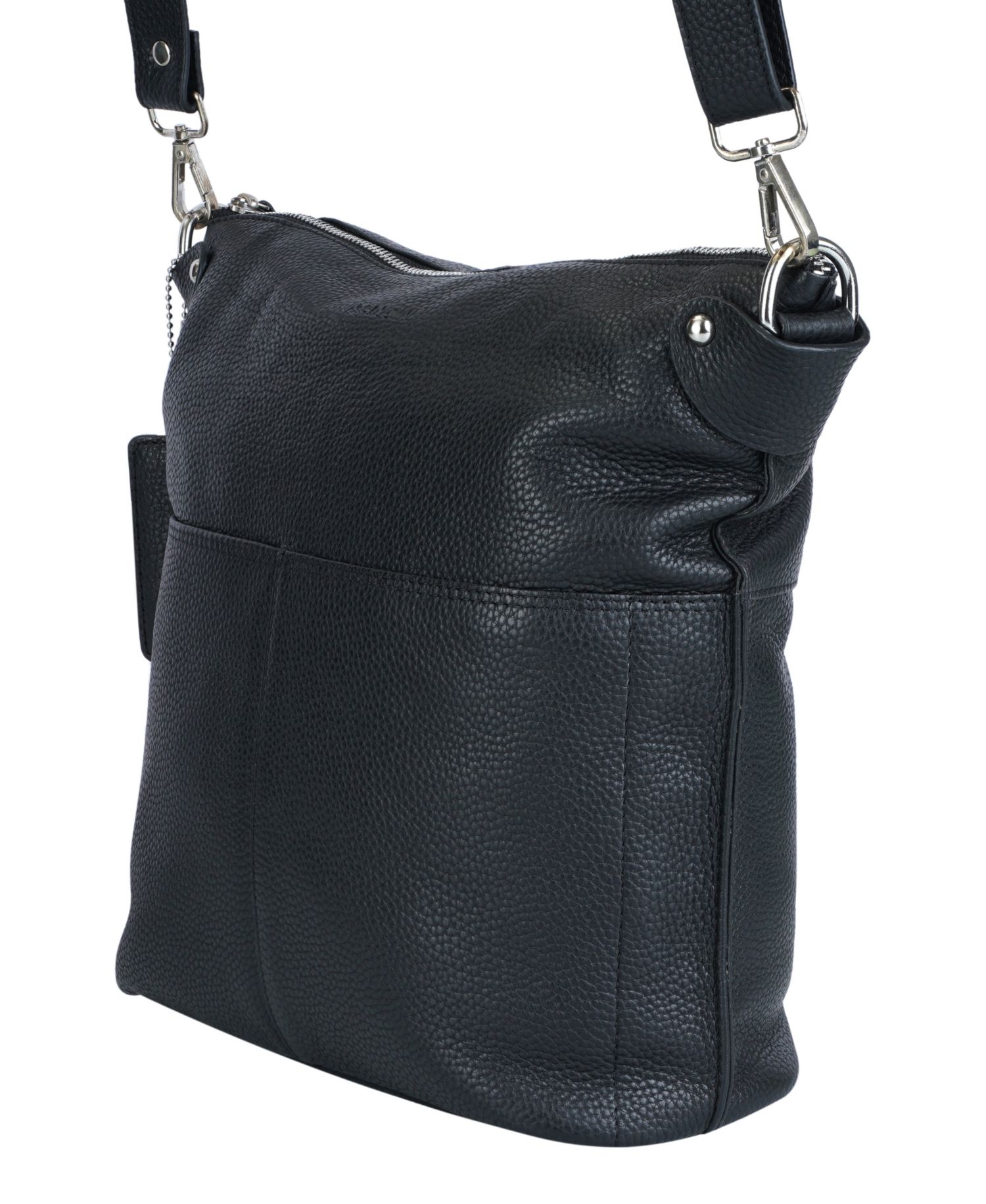 Pebbled Collection Susan Leather Crossbody Hobo Bag