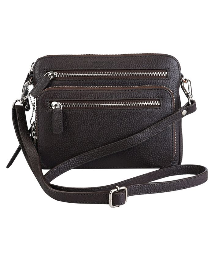 Mancini Pebbled Collection Valerie Leather Mini Crossbody Bag - Macy's