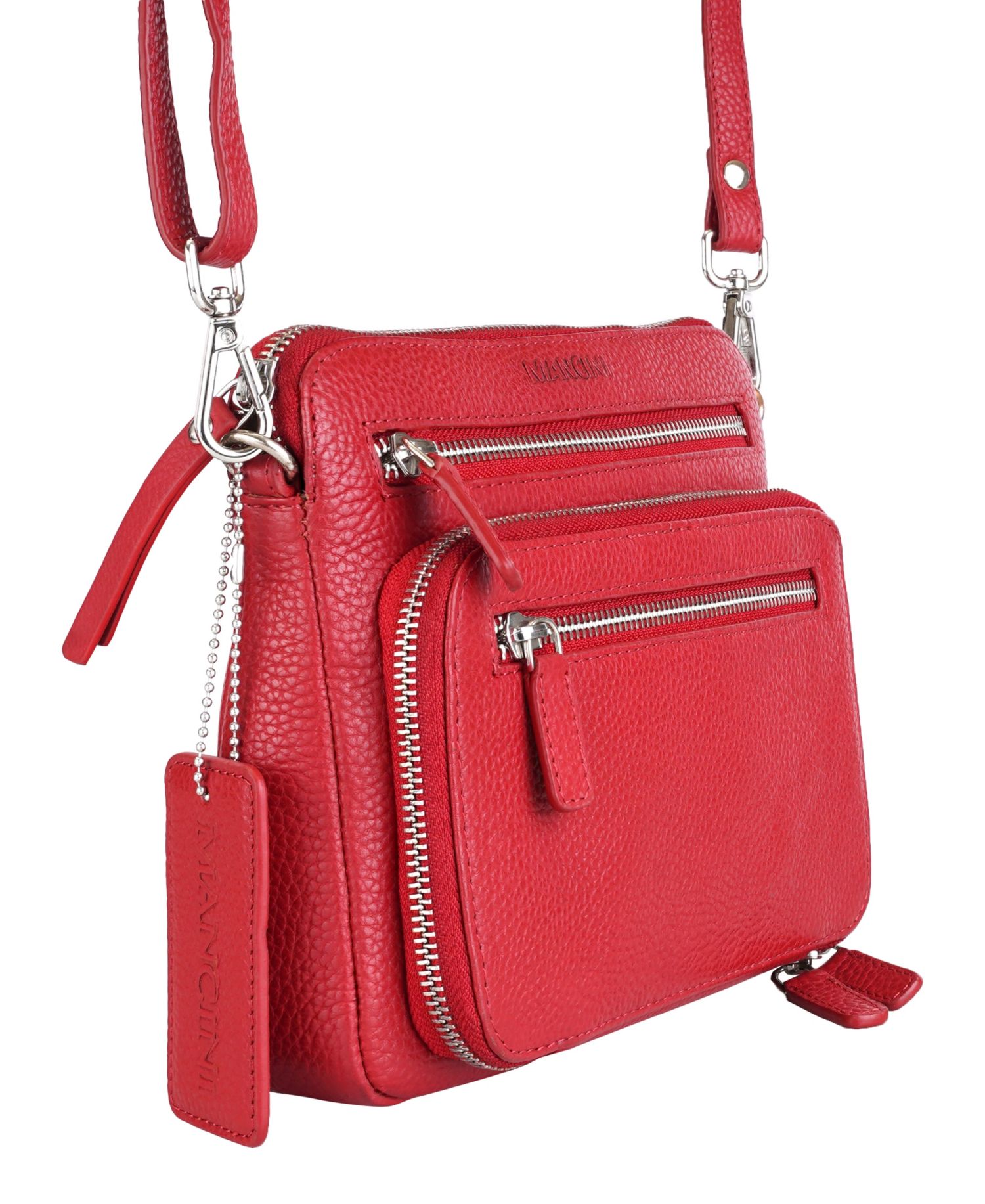 Pebbled Collection Valerie Leather Mini Crossbody Bag