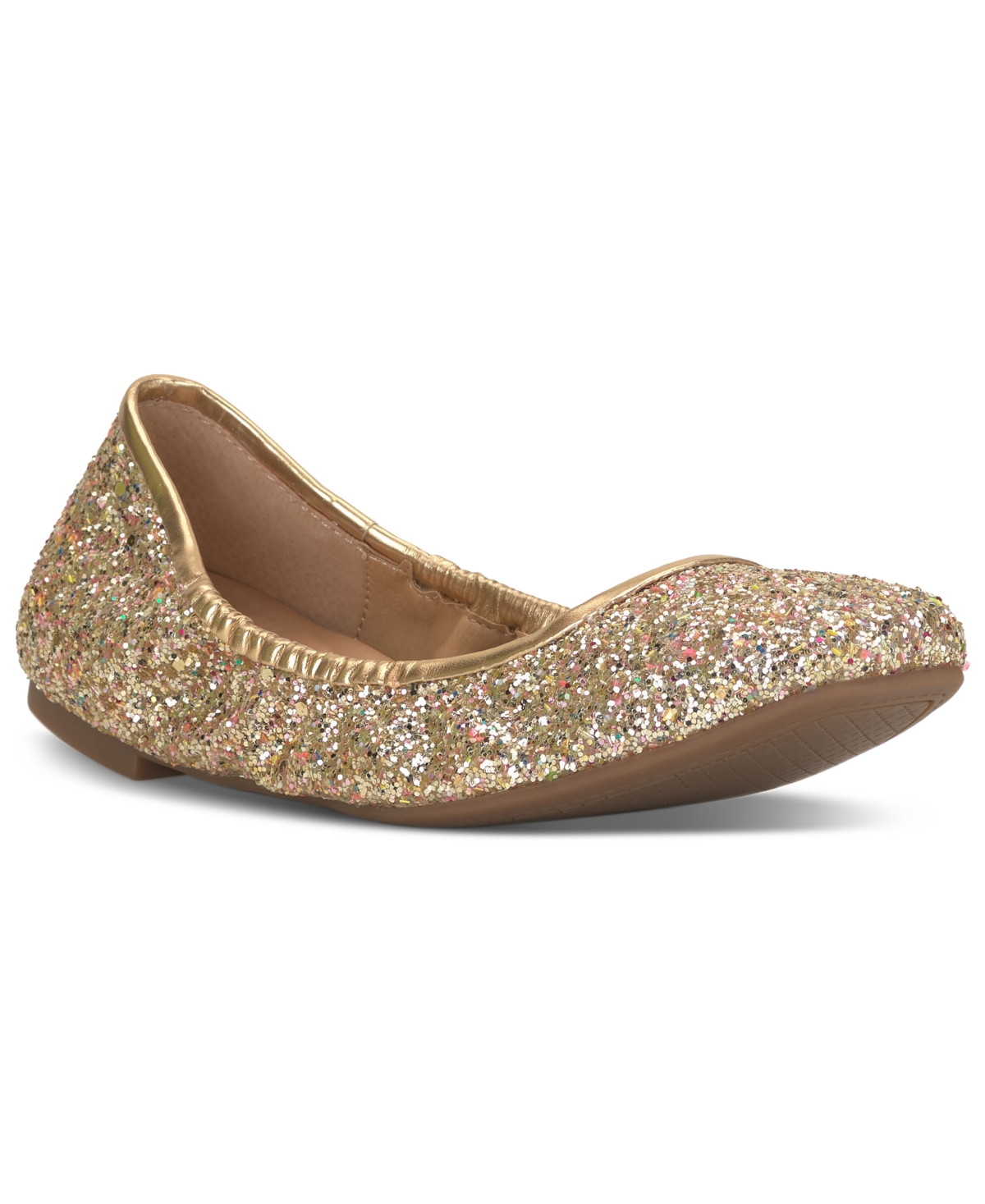 Shop Jessica Simpson Sandaze-p Sequin Ballet Flats In Party Gold Synthetic