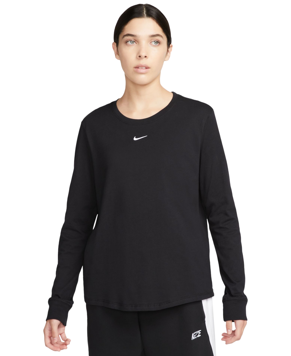 Nike Women's Sportswear Premium Essentials Long-sleeve T-shirt In Black