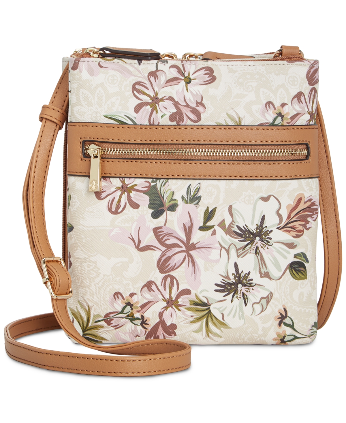 Giani Bernini Floral Dasher Crossbody, Created For Macy's In Neutral Floral