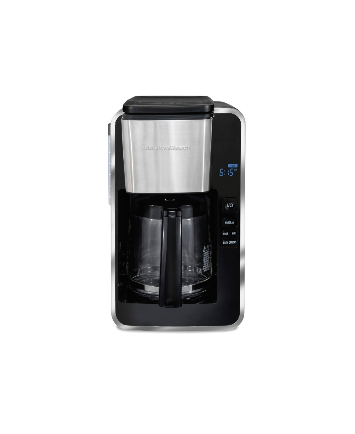 Hamilton Beach Front Fill Deluxe 12 Cup Programmable Coffee Maker In Black