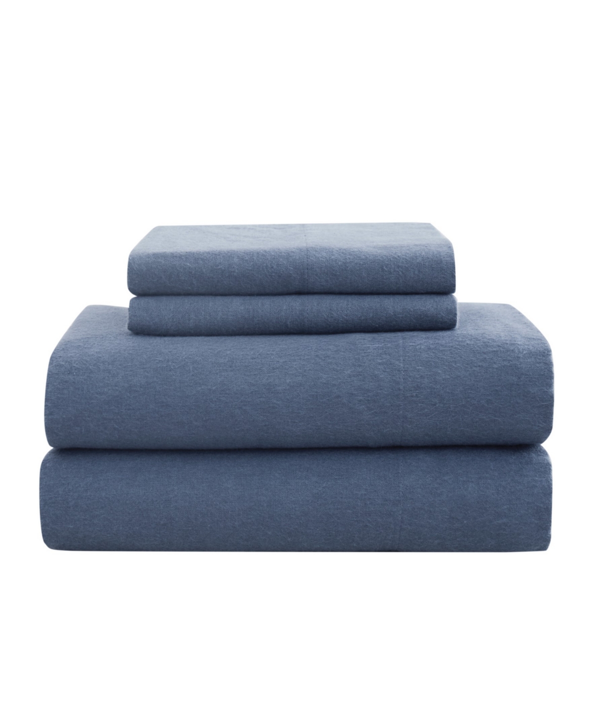 London Fog Super Soft 165 Gsm Cotton Flannel 4 Piece Sheet Set, Queen In Blue