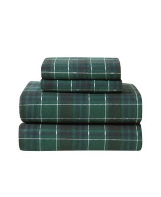 London Fog Super Soft Cotton Flannel 4 Piece Sheet Set, Queen