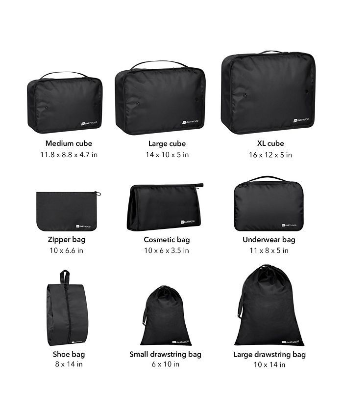 Dartwood Compression Packing Cubes Suitcase Organizer Bags Set for