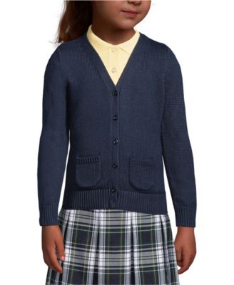 Girls School Uniform Cotton Modal Button Front Cardigan Sweater