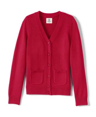 Lands End Girls School Uniform Cotton Modal Button Front Cardigan Sweater Macy s