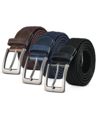 Gallery Seven Big & Tall Elastic Braided Stretch Belt Pack of 3 - Macy's