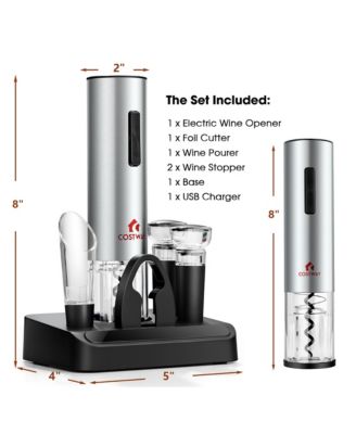 6 in 1Electric Wine Bottle Opener Set Rechargeable Cordless Corkscrew Opener Set