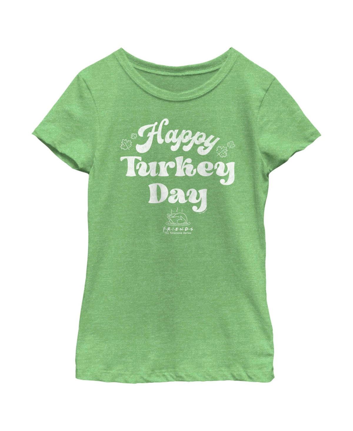 Warner Bros Girl's Friends Happy Turkey Day Child T-shirt In Green Apple