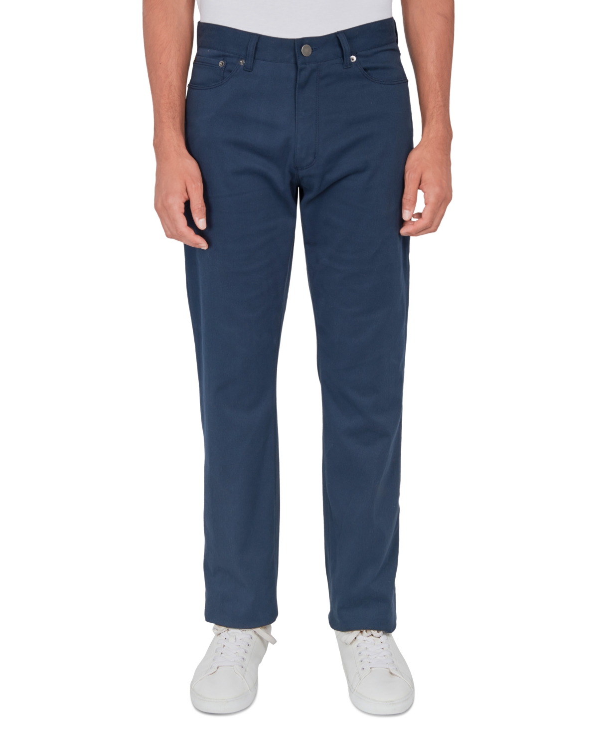 Men's Regular Fit Solid 5 Pocket Pants - Navy