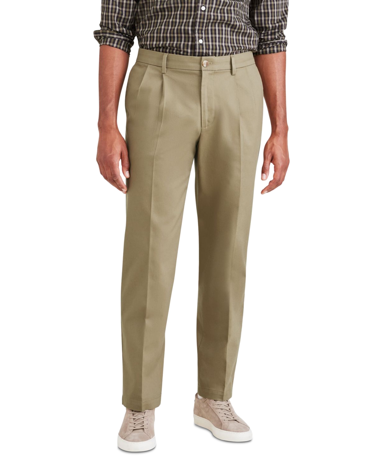 Shop Dockers Men's Signature Classic Fit Pleated Iron Free Pants With Stain Defender In New British Khaki