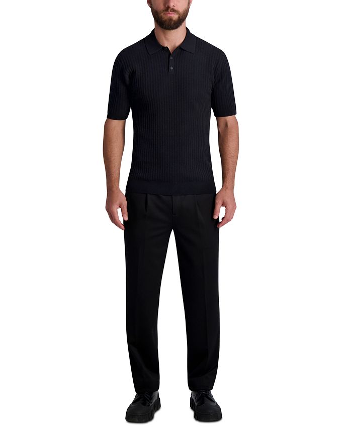 KARL LAGERFELD PARIS Men's Textured Knit Polo Shirt Macy's