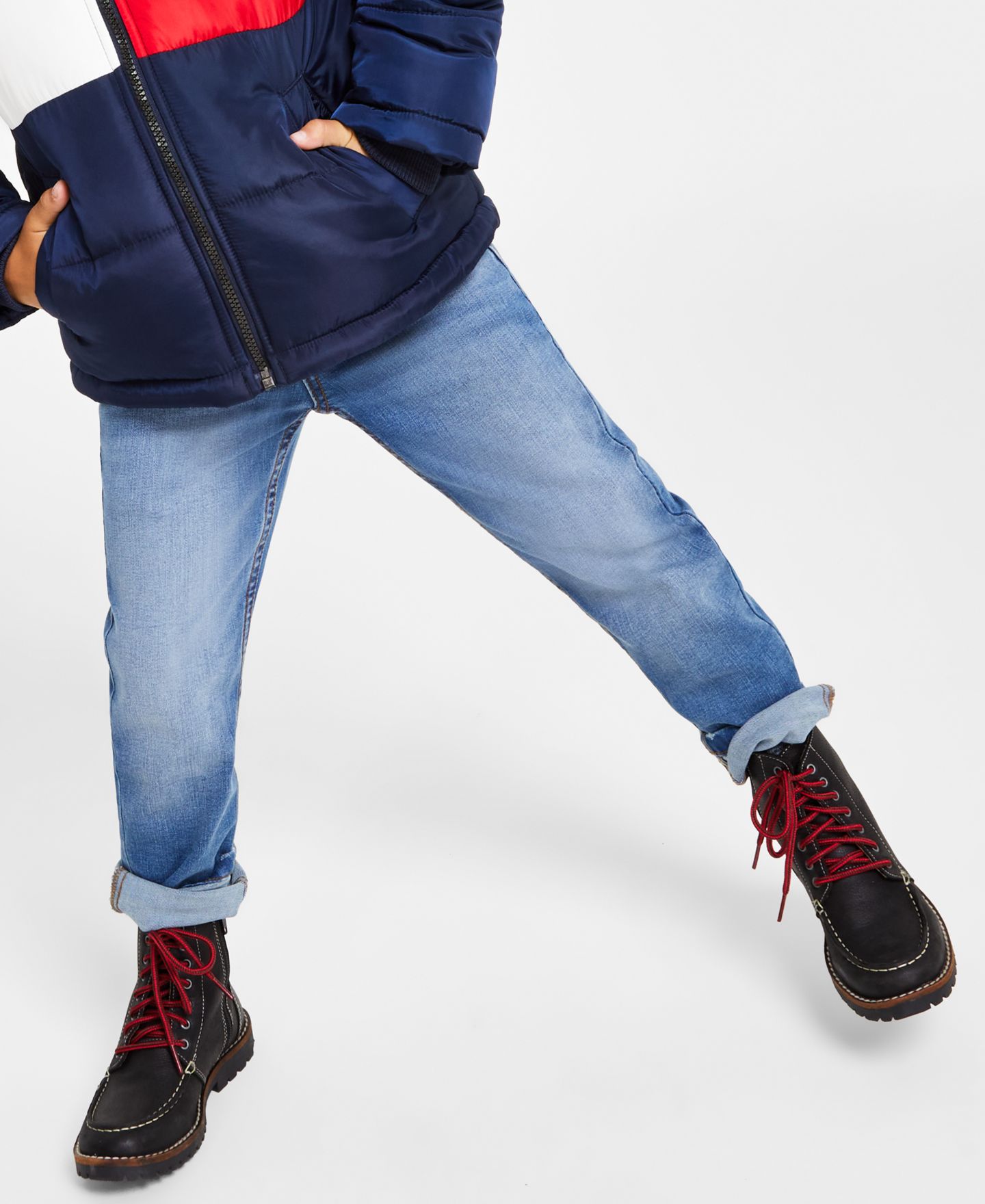 Джинсы Tommy Hilfiger Regular-Fit Blue Stone Jeans для мальчиков, цвет: Каменный синий — фото 11
