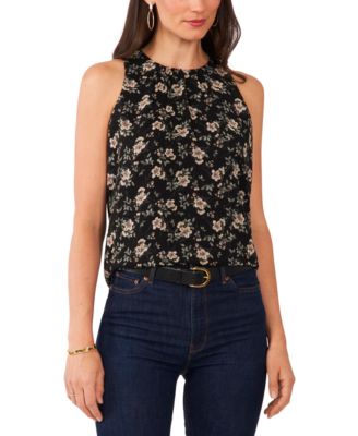 Vince Camuto - Women's Cutaway Sleeveless Floral Blouse