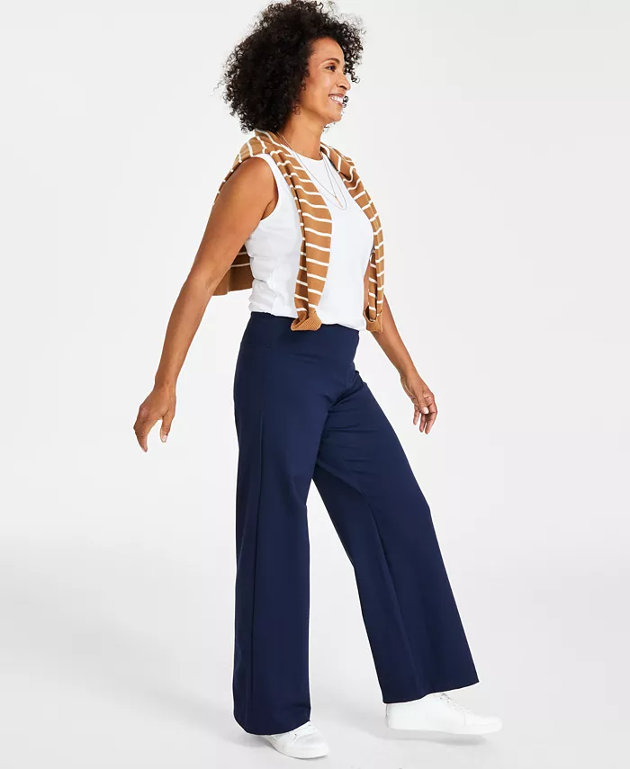 Petite Wide-Leg Pull-On Pants - thumbnail 5