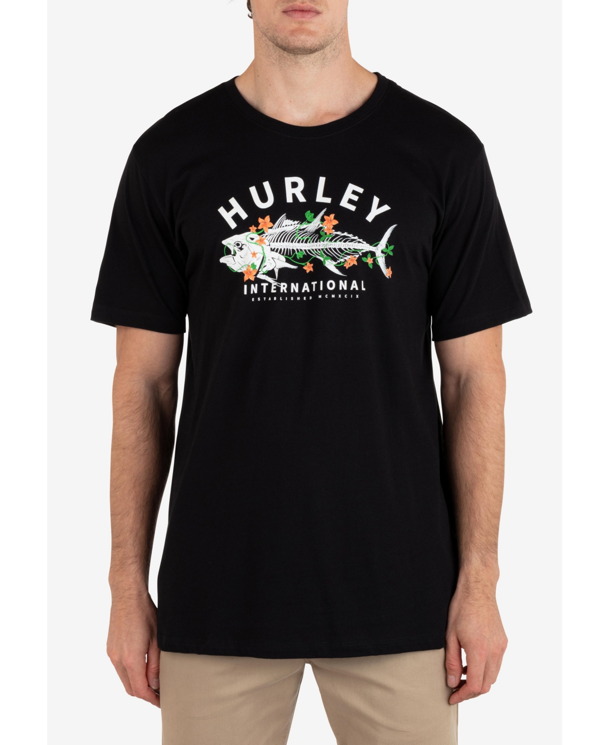 Hurley Men's Everyday Fish Food Short Sleeve T-shirt In Black