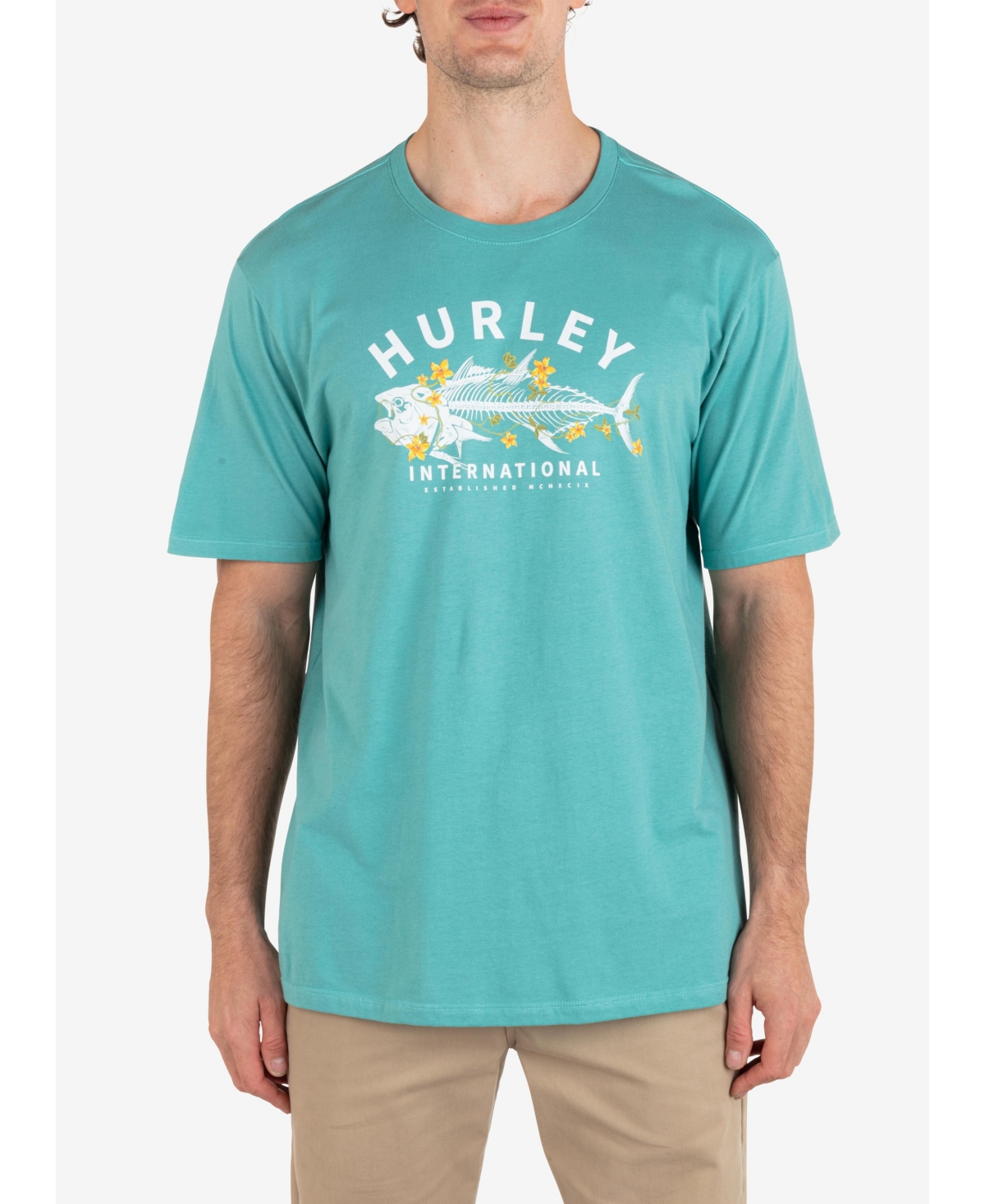 Hurley Men's Everyday Fish Food Short Sleeve T-shirt In Broken Jade