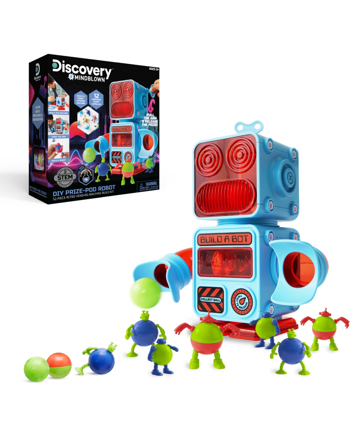 Discovery Mindblown Kids' Diy Robot Retro-like Vending Machine Build Kit In Blue