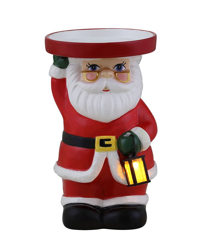 Mr. Christmas Lit Ceramic Candle Pedestal, Santa Macy's