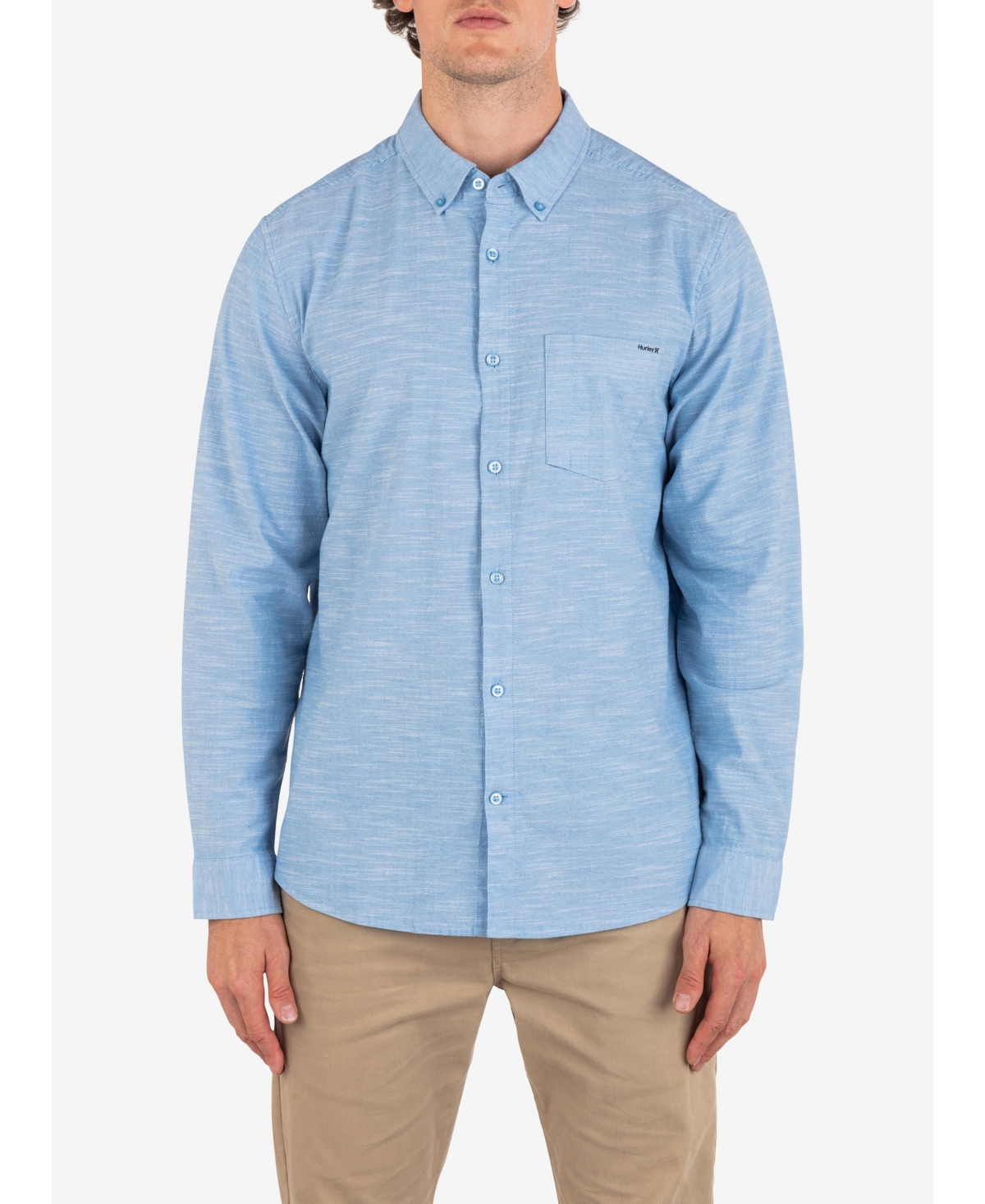 Men's Oao Stretch Long Sleeve Shirt - Blue Oxford