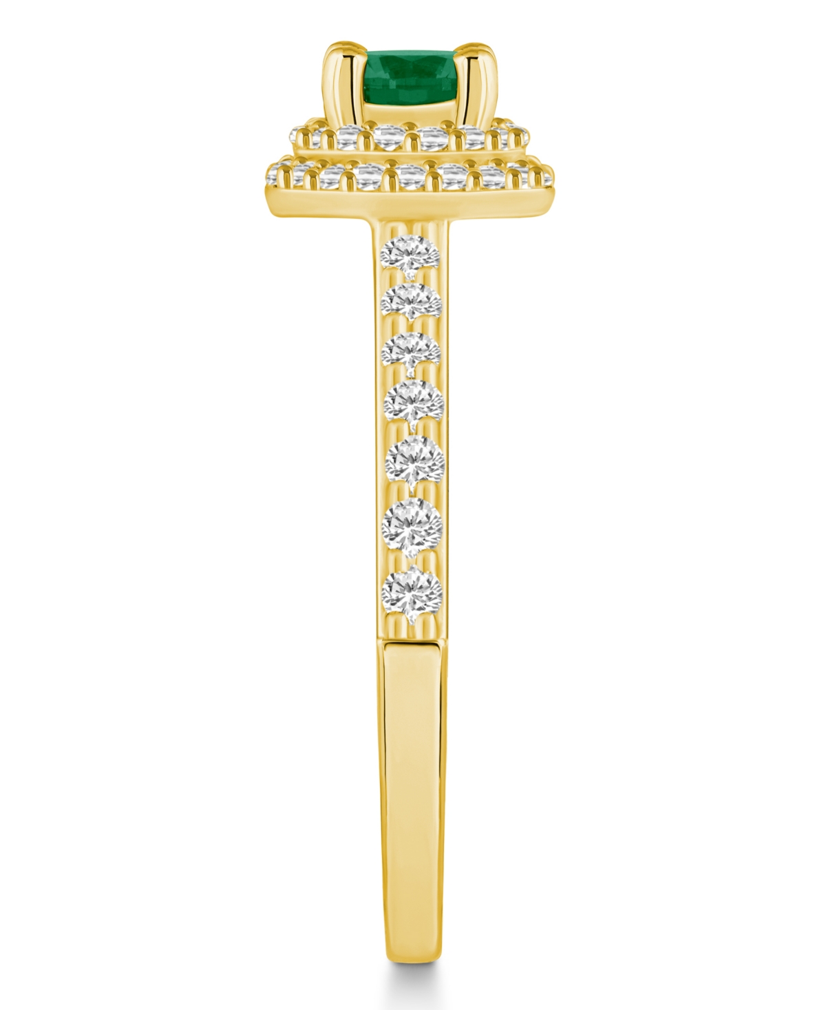 Macy's Emerald (1/2 Ct. t.w.) and Diamond (1/2 Ct. t.w.) Halo Ring