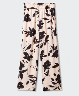MANGO Women's Wide Leg Printed Pants