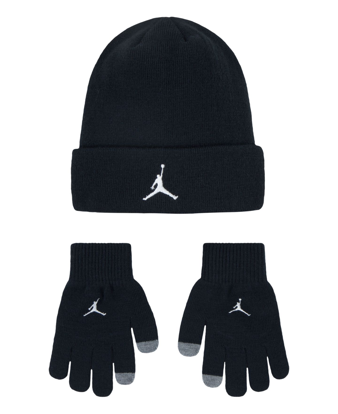 Детский комплект Jordan Essentials: шапка и перчатки, 2 предмета, цвет: Чёрный — фото 1