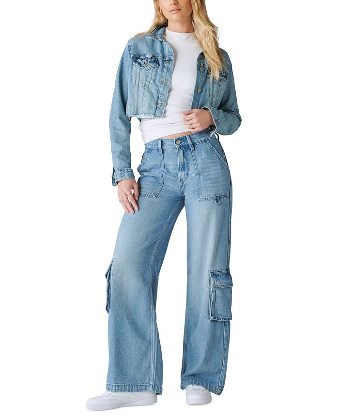 Lucky Brand Women's Cargo Wide-Leg Jeans - Macy's